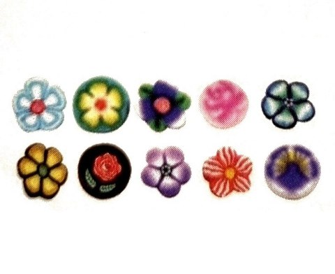 Patyczki z modeliny Kwiatki