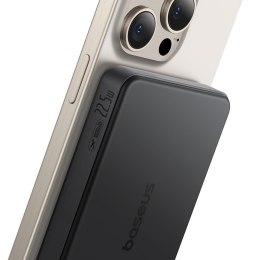 Baseus Powerbank magnetyczny Airpow Qi2 10000mAh 22.5W z kablem USB-C - USB-C czarny