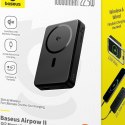 Baseus Powerbank magnetyczny Airpow Qi2 10000mAh 22.5W z kablem USB-C - USB-C czarny