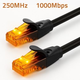 Kabel patchcord UTP | kat.6 | 2 x RJ-45 | High speed 1Gb/s | Pozłacane styki | 20m | Czarny