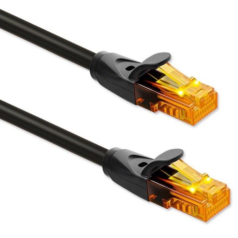 Kabel patchcord UTP | kat.6 | 2 x RJ-45 | High speed 1Gb/s | Pozłacane styki | 30m | Czarny