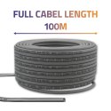 Kabel patchcord sieciowy skrętka UTP | Miedziany Cu | CAT6 | Highspeed 1Gb/s | LAN | 100m | Szary