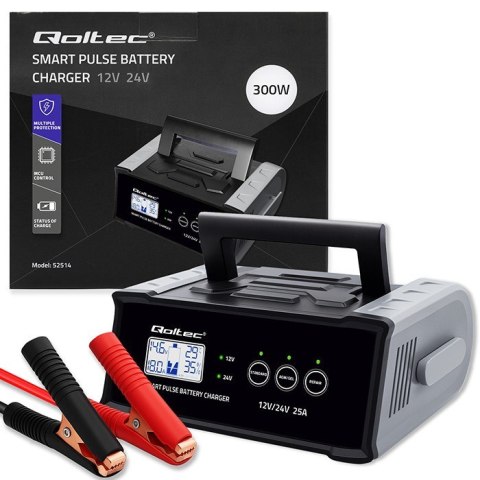 Mikroprocesorowa ładowarka 12V 24V 25A | Prostownik z funkcją naprawy do akumulatora AGM GEL SLA | LCD