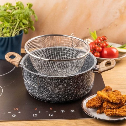 GARNEK MARMUROWY Z KOSZEM DO SMAŻENIA KINGHOFF KH-1985 4L