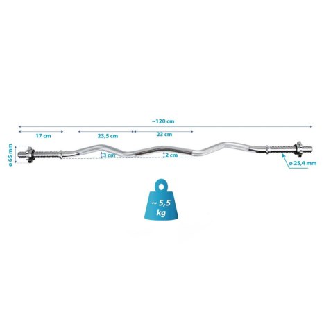 GRYF LEKKO ŁAMANY 120 CM ENERO FIT fi25,4