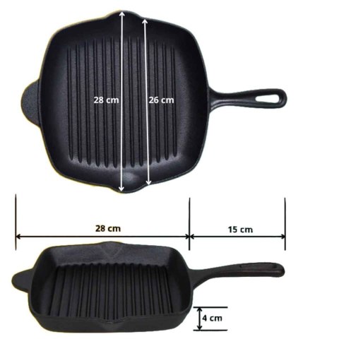 PATELNIA ŻELIWNA GRILLOWA HAGE 26 x 26cm INDUKCJA