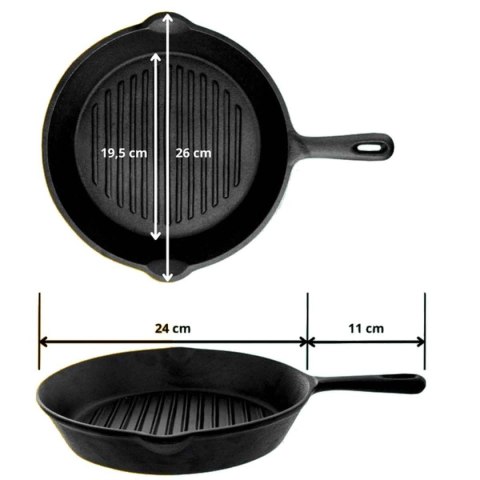 PATELNIA ŻELIWNA GRILLOWA HAGE 26cm INDUKCJA