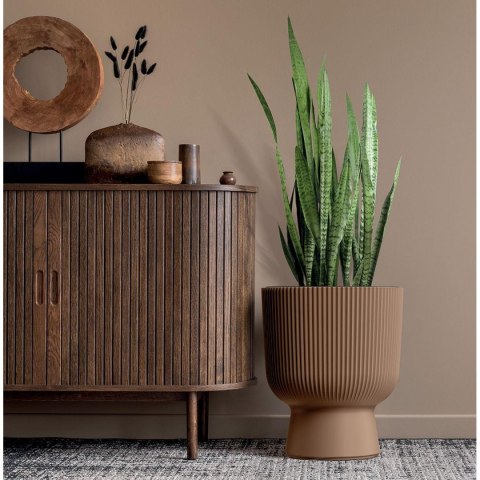 DONICZKA DO KWIATÓW MILLY NA NODZE 24CM JASNO SZARA