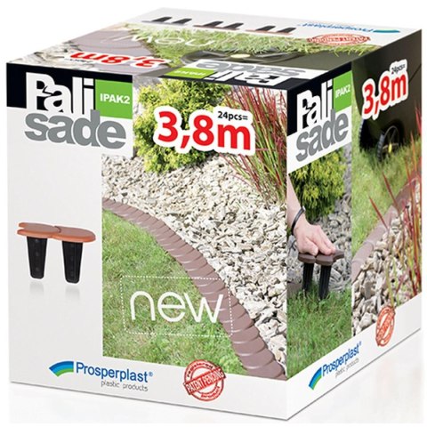 OBRZEŻE PALISADA OGRODOWA PŁASKA PODWÓJNA KOSTKA 3,8M SZARY KAMIENNY