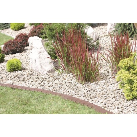 OBRZEŻE PALISADA OGRODOWA PŁASKA PODWÓJNA KOSTKA 3,8M SZARY KAMIENNY