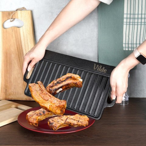 Płyta do grillowania żeliwna dwustronna CAST LINE 40x20.5 cm VILDE 199046