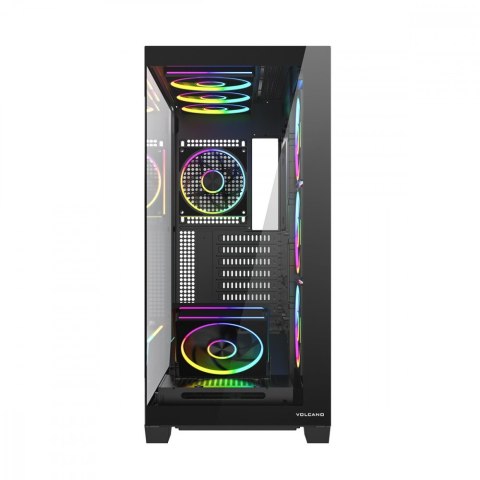 Obudowa PC VOLCANO STELLAR PLUS ARGB MIDI 8F Czarna