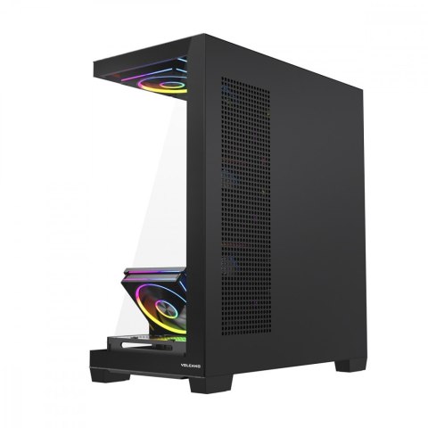Obudowa PC VOLCANO STELLAR PLUS ARGB MIDI 8F Czarna