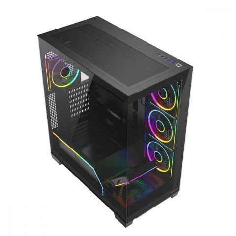 Obudowa PC VOLCANO STELLAR PLUS ARGB MIDI 8F Czarna