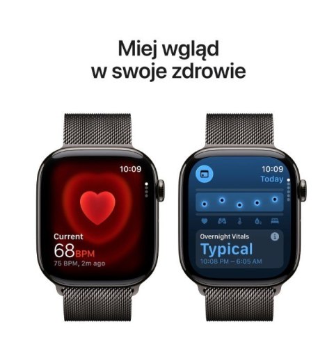 Watch Series 11 GPS + Cellular koperta 46 mm z tytanu w kolorze łupku, bransoleta mediolańska w kolorze łupku S/M