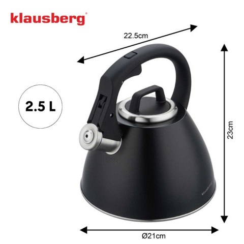 CZAJNIK STALOWY Z GWIZDKIEM 2,5L KLAUSBERG KB-7952