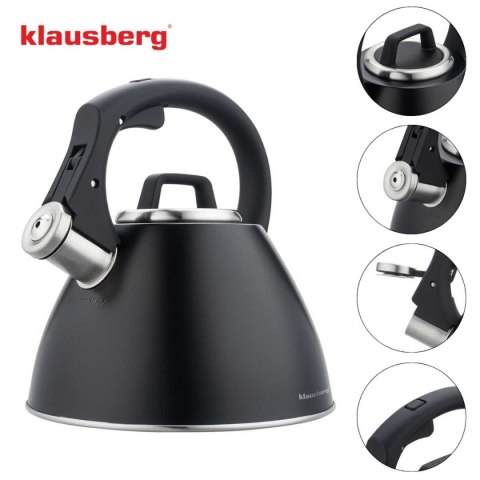 CZAJNIK STALOWY Z GWIZDKIEM 2,5L KLAUSBERG KB-7952