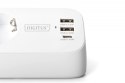 Listwa zasilająca biurkowa, 3 gniazda Schuko, 2x USB-A (2x 12W), 1x USB-C (30W) z zaciskiem na blat, kabel 1,5m, biała