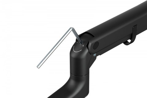 Ramię biurkowe pojedyncze z zaciskiem i sprężyną gazową 1x LCD max. 57" 27kg, VESA: 75x75, 100x100, czarne