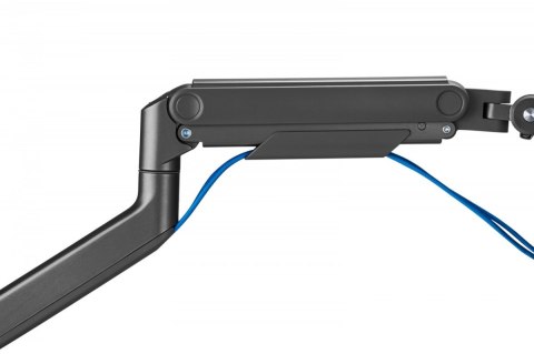Ramię biurkowe pojedyncze z zaciskiem i sprężyną mechaniczną 1x LCD max. 49" 20kg, VESA: 75x75, 100x100, czarne
