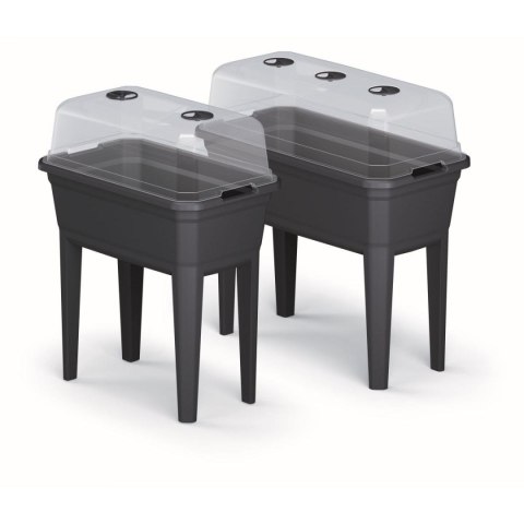 SZKLARNIA STOJĄCA ROZSADNIK RESPANA SET ECOLINE 74,6x77,7x36,8CM ANTRACYT