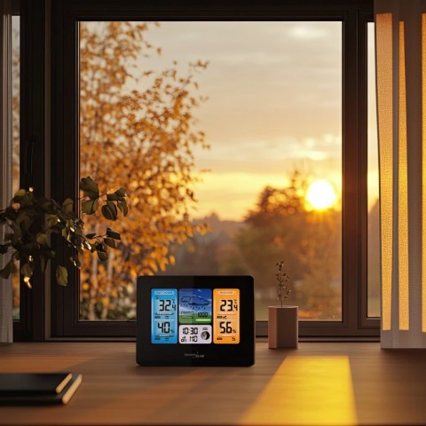 Stacja pogodowa kolorowa WiFi bezprzewodowa GB522 DCF Fazy księżyca