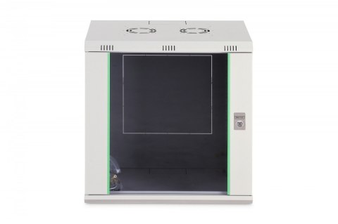Szafa sieciowa wisząca Dynamic 19" 12U rack 607x600x450mm, drzwi szyba, szara, niezłożona, 60kg