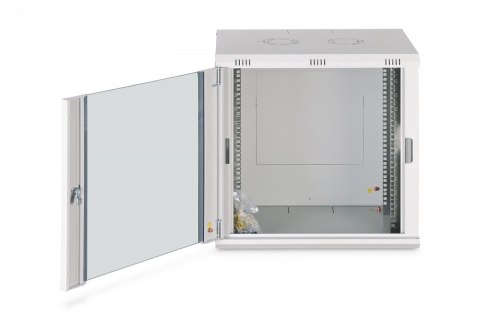 Szafa sieciowa wisząca Dynamic 19" 12U rack 607x600x450mm, drzwi szyba, szara, niezłożona, 60kg