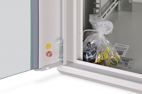 Szafa sieciowa wisząca Dynamic 19" 12U rack 607x600x600mm, drzwi szyba, szara, niezłożona, 60kg