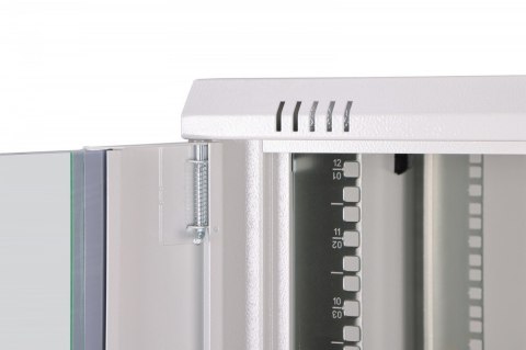 Szafa sieciowa wisząca Dynamic 19" 12U rack 607x600x600mm, drzwi szyba, szara, niezłożona, 60kg