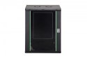 Szafa sieciowa wisząca Dynamic 19" 16U rack 785x600x450mm, drzwi szyba, czarna, niezłożona, 60kg