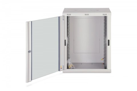 Szafa sieciowa wisząca Dynamic 19" 16U rack 785x600x450mm, drzwi szyba, szara, niezłożona, 60kg