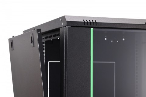 Szafa sieciowa wisząca Dynamic 19" 16U rack 785x600x600mm, drzwi szyba, czarny, niezłożona, 60kg