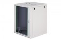 Szafa sieciowa wisząca Dynamic 19" 16U rack 785x600x600mm, drzwi szyba, szary, niezłożona, 60kg