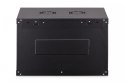 Szafa sieciowa wisząca Dynamic 19" 7U rack 385x600x450mm, drzwi szyba, czarna, niezłożona, 60kg