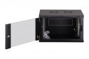 Szafa sieciowa wisząca Dynamic 19" 7U rack 385x600x450mm, drzwi szyba, czarna, niezłożona, 60kg
