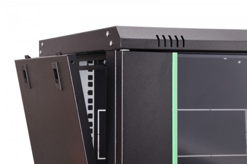 Szafa sieciowa wisząca Dynamic 19" 7U rack 385x600x450mm, drzwi szyba, czarna, niezłożona, 60kg