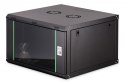 Szafa sieciowa wisząca Dynamic 19" 7U rack 385x600x600mm, drzwi szyba, czarna, niezłożona, 60kg