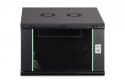 Szafa sieciowa wisząca Dynamic 19" 7U rack 385x600x600mm, drzwi szyba, czarna, niezłożona, 60kg