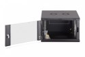 Szafa sieciowa wisząca Dynamic 19" 7U rack 385x600x600mm, drzwi szyba, czarna, niezłożona, 60kg