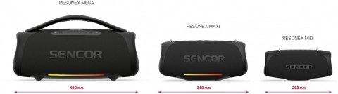 Głośnik bluetooth Resonex Midi Moc 80W, IPX7, TWS(99szt.), LED