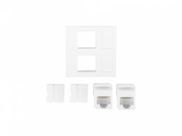 Gniazdo 45x45 RJ45 + Keystone kat.6 UTP Białe