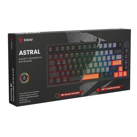 Klawiatura magnetyczna ASTRAL Black OUTEMU White Jade Magnetic RGB 3 kolory keycapów