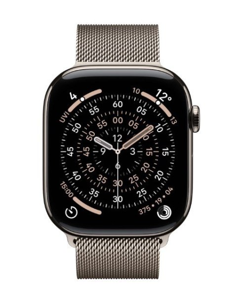 Watch Series 11 GPS + Cellular koperta 46 mm z tytanu w kolorze naturalnym, bransoleta mediolańska w kolorze naturalnym - rozmia