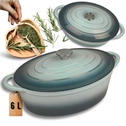 EMALIOWANA BRYTFANNA ŻELIWNA GĘSIARKA 6L HAGE SEA SALT