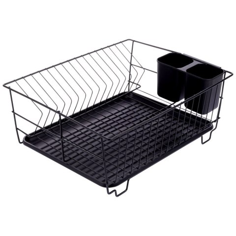 Suszarka do naczyń na naczynia stojąca na blat czarna 40x33x17cm VILDE 229095