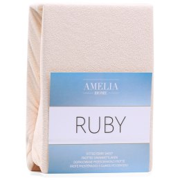 Prześcieradło RUBY kolor beżowy styl klasyczny materiał frotte 140-160x200 AmeliaHome - FITTEDFRO/AH/RUBY/L.BEIGE08/140-160x200+
