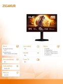 Monitor 25G4KUR 24.5 cala IPS 420Hz HDMIx2 DP Pivot