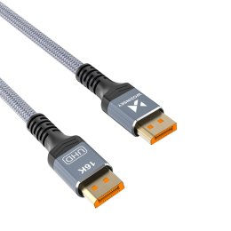 Kabel przewód DisplayPort z ceryfikatem VESA 80 Gb/s 16K HDR HDCP DSC 2m - czarny