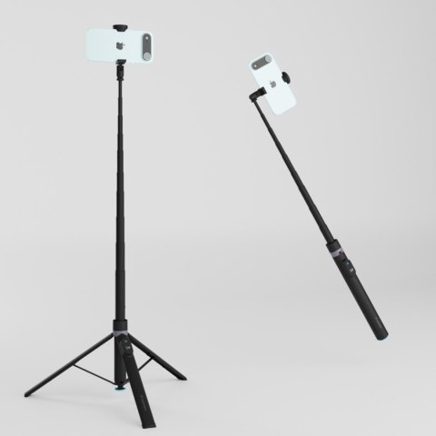 Selfie stick kijek statyw tripod do zdjęć 1.7m - czarny